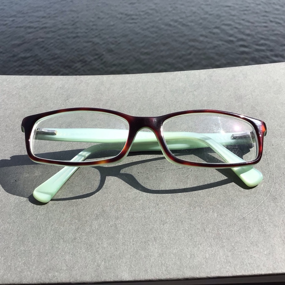 Ralph by Ralph Lauren Havana Aqua Tortoise Rectangular Glasses RA 7047